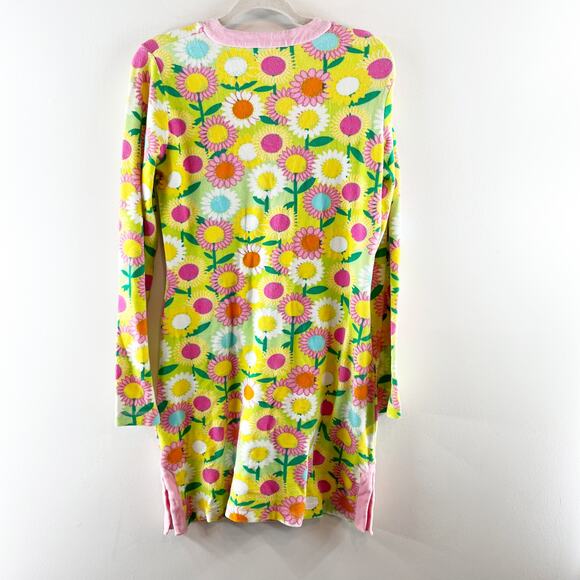 Lilly Pulitzer Vintage Terry Cloth Long Sleeve Floral Mini Cover Up Dress Yellow - Picture 9 of 10